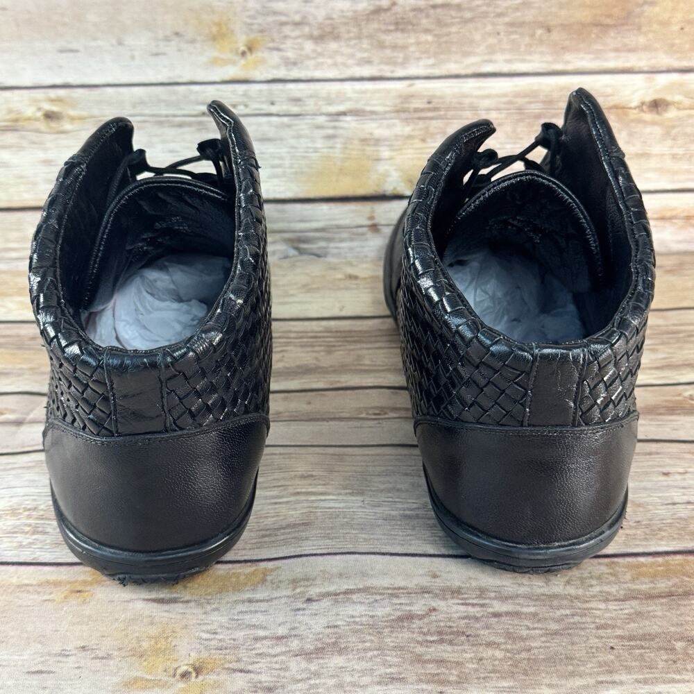 Studio Belvedere Mens Black Woven Calf Leather Alligator High Top Sneakers 12 - Picture 6 of 11